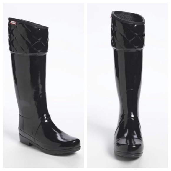 Hunter Black Quilted Asymmetrical Rigley Waterproof
Tall Rain Boots - Picture 12 of 12